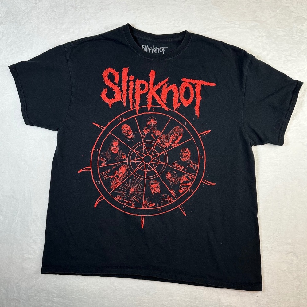 Slipknot Band Tee Mens XL Black Red Graphic Tribal S Logo Short Sleeve‎ T-Shirt